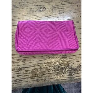 De Vecchi Vintage Hot Pink Woven Corded Clutch Zipper Top Made in Italy